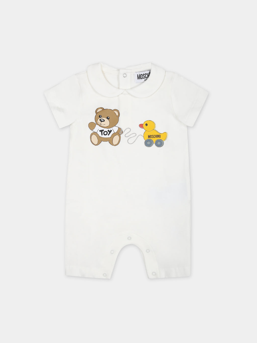 Ivory bodysuit for babies with Teddy Bear and duck